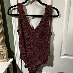T. 37 Burgundy Lace Bodysuit